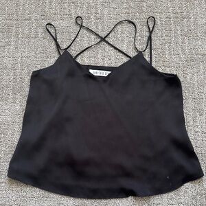 Elegant Satin Black Spaghetti Strap Top